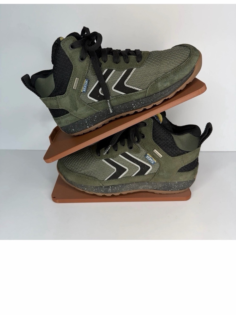 LEMS Primal Pursuit Sz 6.5 Women/Sz 5 Men Hiking Boots Juniper Green Waterproof